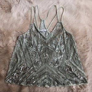 Parker Knox Mint Beaded Tank